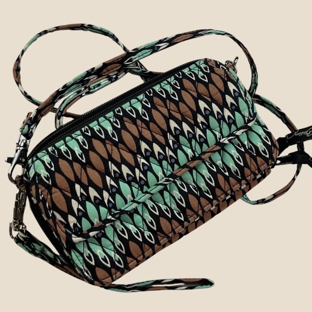 Vera Bradley All In One Crossbody Wallet sierra stream Quilted Cotton